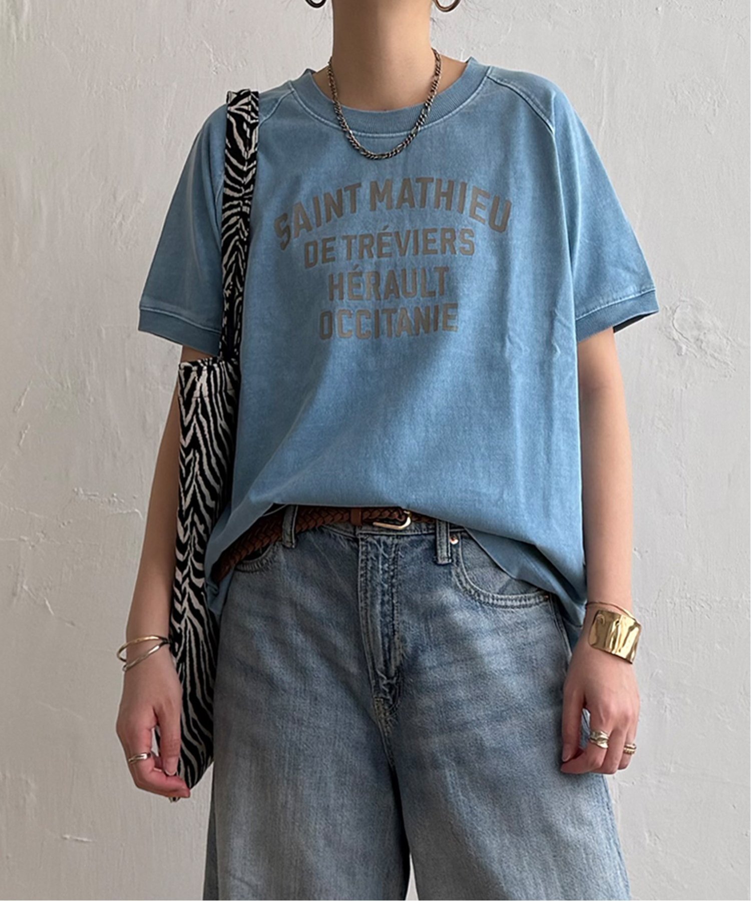 【エルビーシー/LBC】の製品染めプリントTシャツ インテリア・キッズ・メンズ・レディースファッション・服の通販 founy(ファウニー) 　ファッション　Fashion　レディースファッション　Fashion for Women　トップス・カットソー　Cut & Sew Tops　シャツ・ブラウス・オフィスカジュアル　Elegant Blouses & Button-Ups　ロングTシャツ・Tシャツ　Longline T-Shirts & Tees　スリーブ　Sleeve, Long Sleeve / Short Sleeve　プリント　Print, Printed Pattern　ライトブルー|ID: prp329100004981608 ipo3291000000037323298
