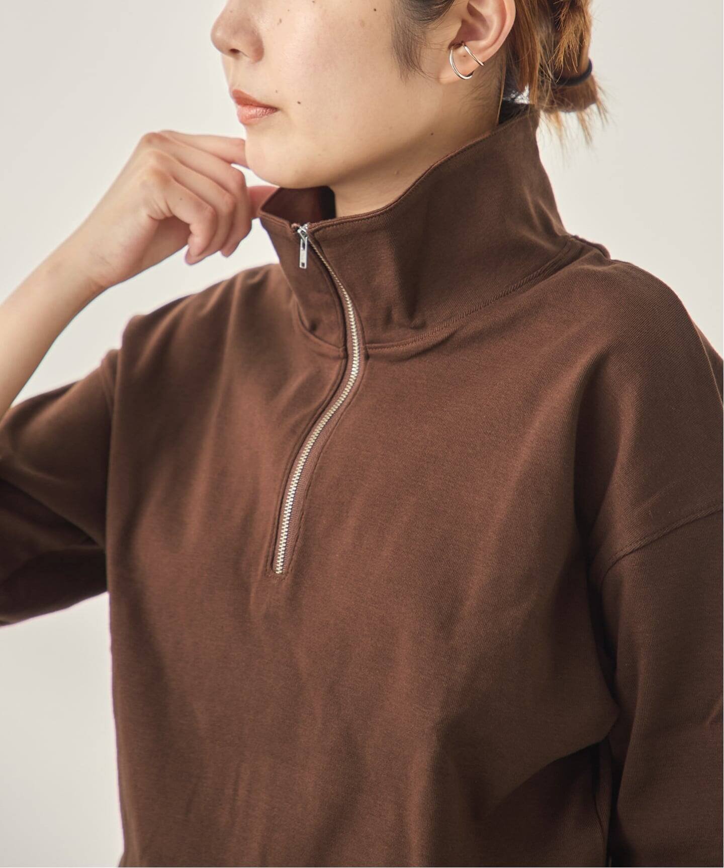 【ジャーナルスタンダード レサージュ/journal standard L'essage】のハーフジップポロシャツ インテリア・キッズ・メンズ・レディースファッション・服の通販 founy(ファウニー) 　ファッション　Fashion　レディースファッション　Fashion for Women　トップス・カットソー　Cut & Sew Tops　シャツ・ブラウス・オフィスカジュアル　Elegant Blouses & Button-Ups　ポロシャツ・きれいめカジュアル　Smart-Casual Polo Tops　2026年　2026　2026春夏・S/S　Spring/Summer 2026 SS26　ジップ　Zip, Zipper　ジャケット　Jacket, Outerwear　バランス　Balance, Style Balance　ポロシャツ　Polo Shirt, Collared Tee　半袖　Short Sleeve, Half Sleeve　ブラウン|ID: prp329100004981628 ipo3291000000037323378