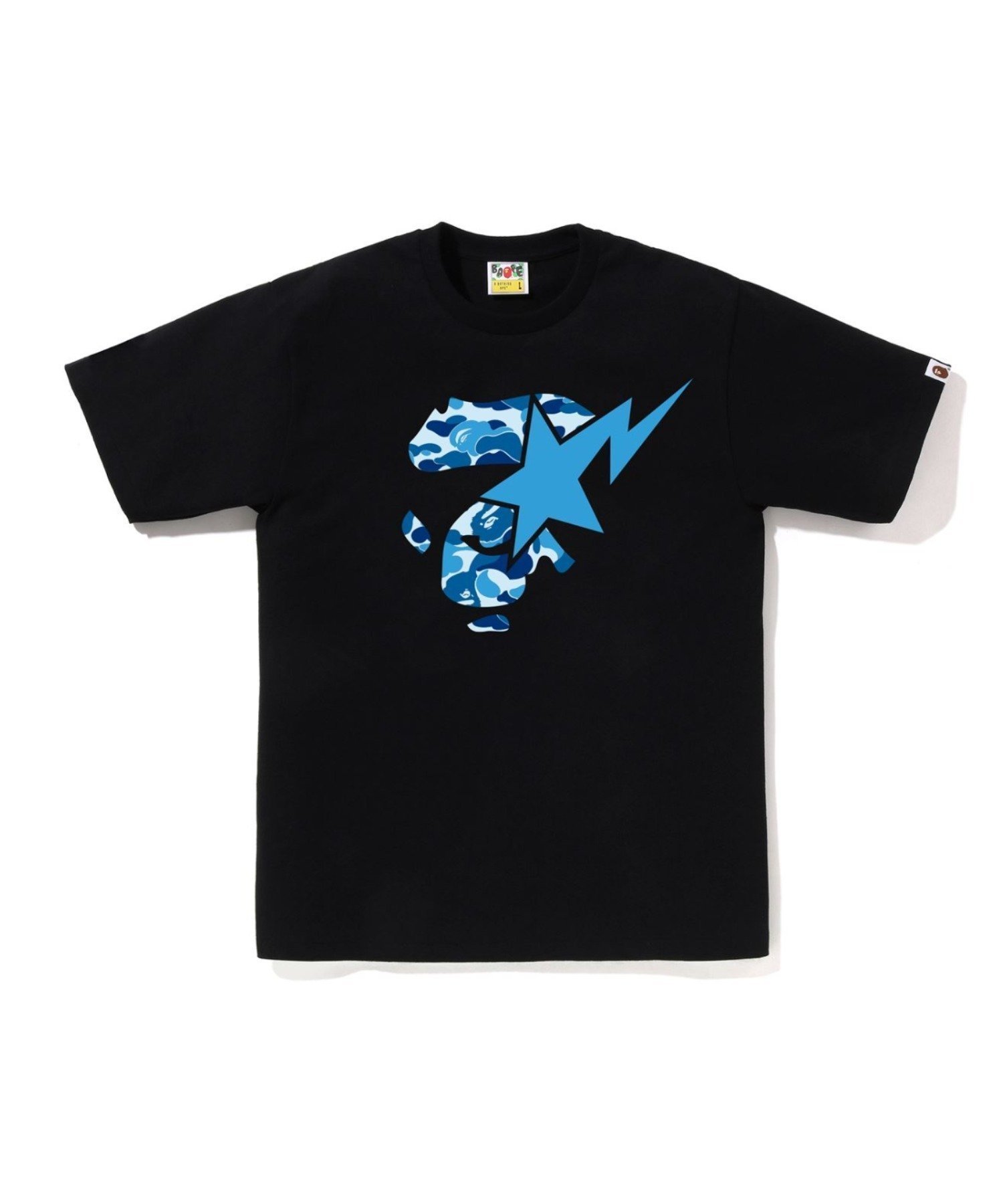 【ア ベイシング エイプ/A BATHING APE】のABC CAMO APE FACE STA TEE インテリア・キッズ・メンズ・レディースファッション・服の通販 founy(ファウニー) 　ファッション　Fashion　レディースファッション　Fashion for Women　インナー　Innerwear　グラフィック　Graphic, Graphic Design　ショート　Short, Short Length　スリーブ　Sleeve, Long Sleeve / Short Sleeve　プリント　Print, Printed Pattern　ラバー　Rubber, Rubber Sole　BK×BL|ID: prp329100004981644 ipo3291000000037323440
