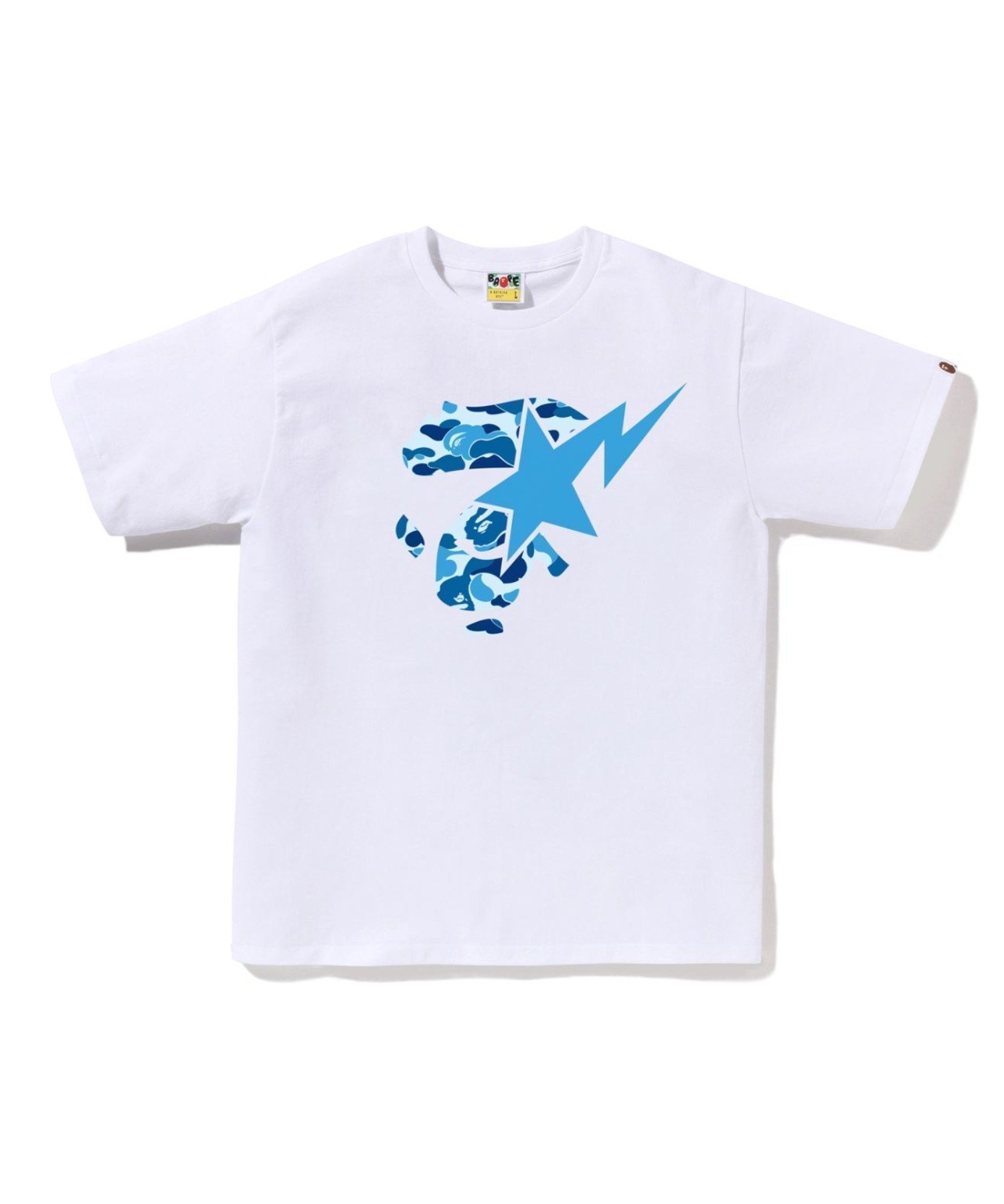 【ア ベイシング エイプ/A BATHING APE】のABC CAMO APE FACE STA TEE インテリア・キッズ・メンズ・レディースファッション・服の通販 founy(ファウニー) 　ファッション　Fashion　レディースファッション　Fashion for Women　インナー　Innerwear　グラフィック　Graphic, Graphic Design　ショート　Short, Short Length　スリーブ　Sleeve, Long Sleeve / Short Sleeve　プリント　Print, Printed Pattern　ラバー　Rubber, Rubber Sole　WH×BL|ID: prp329100004981644 ipo3291000000037323443