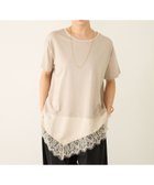 【ベイフロー/BAYFLOW】のアシメレースヘム半袖Tシャツ ベージュ55|ID: prp329100004981648 ipo3291000000037352187