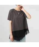【ベイフロー/BAYFLOW】のアシメレースヘム半袖Tシャツ チャコール18|ID: prp329100004981648 ipo3291000000037352189