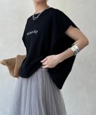 【ドゥドゥ/DouDou】の裾ドロストチュニックロゴTEE 大人の最旬トレンドファッション＆コーディネート founy(ファウニー) ファッション Fashion レディースファッション Fashion for Women トップス・カットソー Cut & Sew Tops スマート Smart, Elegant スリーブ Sleeve, Long Sleeve / Short Sleeve 雑誌 Magazine, Fashion Magazine チュニック Tunic, Long Top ドローストリング Drawstring, Pull Cord バランス Balance, Style Balance フレンチ French, French Style フロント Front, Front Design リラックス Relax, Relaxed Fit S/S・春夏 SS, Spring/Summer, Warm Season 再入荷 Restock / Back in Stock 夏 Summer エレガント 上品 Elegant 2026年 2026 2026春夏・S/S Spring/Summer 2026 SS26 thumbnail ブラック|ID: prp329100004981649 ipo3291000000037323464