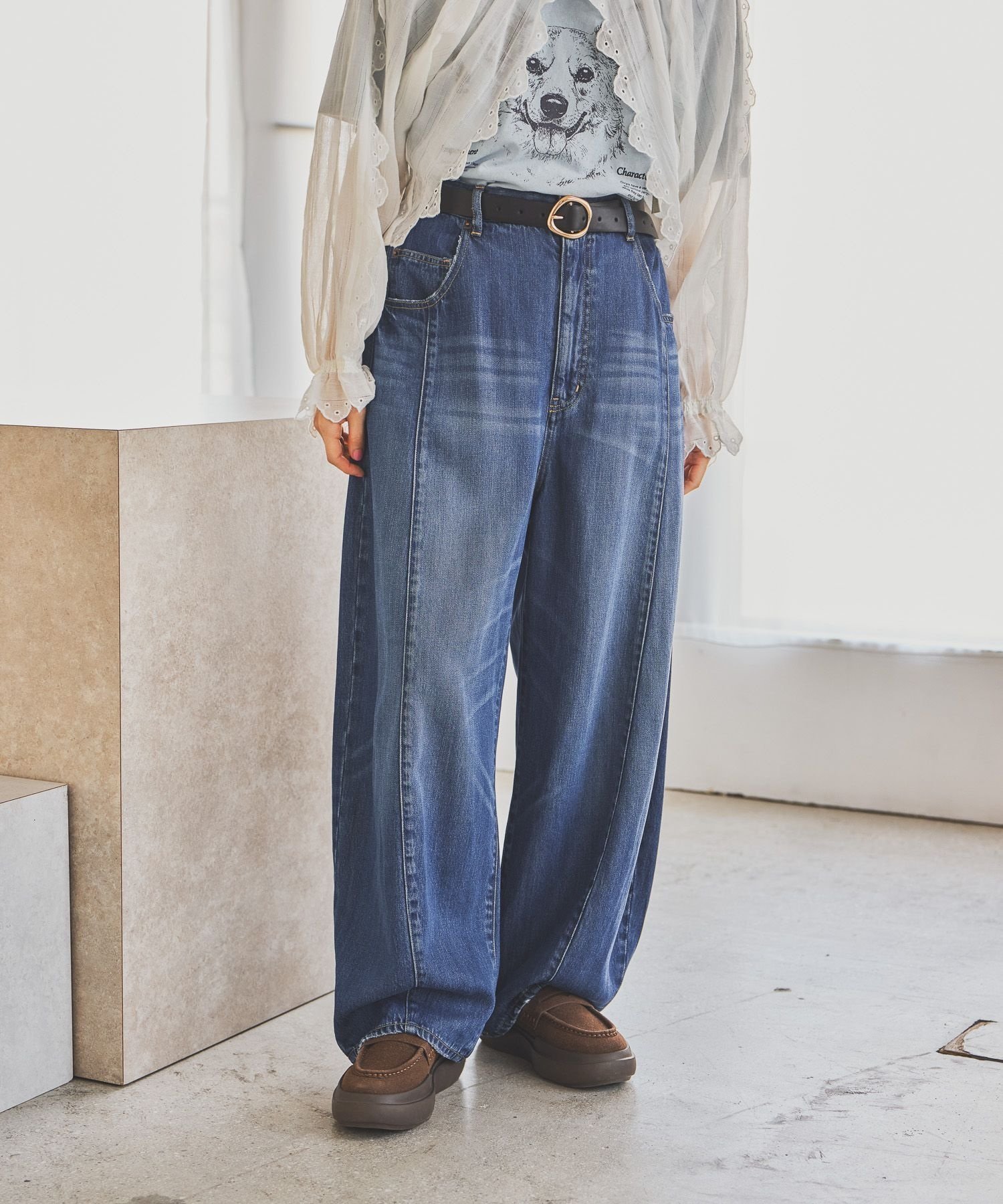 【ニコアンド/niko and】のNKJ 2026SS 3Dドロップデニムパンツ インテリア・キッズ・メンズ・レディースファッション・服の通販 founy(ファウニー) 　ファッション　Fashion　レディースファッション　Fashion for Women　パンツ　Pants & Trousers　デニムパンツ・ジーンズ・美脚デニム　Denim Jeans & Pants　春　Spring　コレクション　Collection, Seasonal Line　今季　This Season, Current Season　デニム　Denim, Jeans Material　バランス　Balance, Style Balance　ベスト　Vest, Waistcoat　ポケット　Pocket, Pocket Detail　ワイド　Wide, Wide Fit　ワーク　Workwear, Utility Style　おすすめ　Recommended / Our Picks　2026年　2026　2026春夏・S/S　Spring/Summer 2026 SS26　インディゴ|ID: prp329100004981658 ipo3291000000037323515