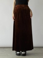 【ラシュッド/LASUD】のベロアIラインロングスカート 大人の最旬トレンドファッション＆コーディネート founy(ファウニー) ファッション Fashion レディースファッション Fashion for Women スカート Skirts ロングスカート Long Skirts / Maxi & Midi Skirts スリット Slit, Slit Detail ベロア Velour, Soft Velvet ロング Long, Long-Length エレガント 上品 Elegant thumbnail ブラウン|ID: prp329100004981677 ipo3291000000037323647