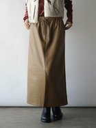 【ラシュッド/LASUD】のフロントスリットドッキングスカート 大人の最旬トレンドファッション＆コーディネート founy(ファウニー) ファッション Fashion レディースファッション Fashion for Women スカート Skirts スリット Slit, Slit Detail ドッキング Docking, Mixed Material フェイクレザー Faux Leather, PU Leather フロント Front, Front Design ポケット Pocket, Pocket Detail thumbnail マスタード|ID: prp329100004981680 ipo3291000000037323658