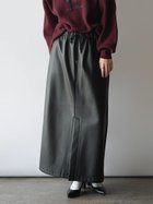 【ラシュッド/LASUD】のフロントスリットドッキングスカート 大人の最旬トレンドファッション＆コーディネート founy(ファウニー) ファッション Fashion レディースファッション Fashion for Women スカート Skirts スリット Slit, Slit Detail ドッキング Docking, Mixed Material フェイクレザー Faux Leather, PU Leather フロント Front, Front Design ポケット Pocket, Pocket Detail thumbnail ブラック|ID: prp329100004981680 ipo3291000000037323660