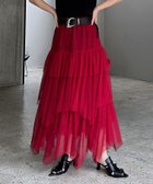 【ページボーイ/PAGEBOY】のチュールフリルスカート 大人の最旬トレンドファッション＆コーディネート founy(ファウニー) ファッション Fashion レディースファッション Fashion for Women スカート Skirts カッティング Cutting Detail コンパクト Compact, Small Size チュール Tulip, Tulip Motif デニム Denim, Jeans Material フリル Frill, Ruffle ルーズ Loose, Oversized thumbnail チェリーレッド35|ID: prp329100004981689 ipo3291000000037323686