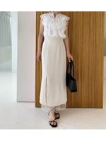 【フレイ アイディー/FRAY I.D】のレースレイヤードサテンスカート 大人の最旬トレンドファッション＆コーディネート founy(ファウニー) ファッション Fashion レディースファッション Fashion for Women スカート Skirts インナー Innerwear エレガント 上品 Elegant サテン Satin, Glossy Fabric シンプル Simple, Minimal スマート Smart, Elegant スリット Slit, Slit Detail レース Lace, Lace Fabric |ID:prp329100004981691