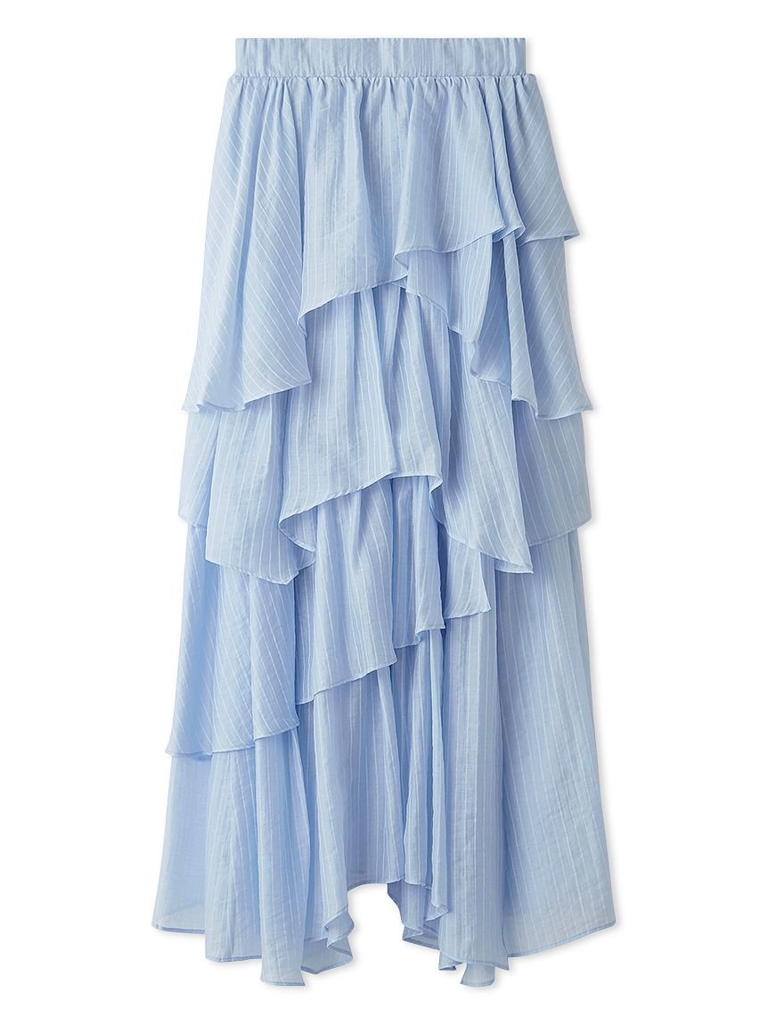 【フレイ アイディー/FRAY I.D】の2wayアシンメトリーティアードスカート インテリア・キッズ・メンズ・レディースファッション・服の通販 founy(ファウニー) 　ファッション　Fashion　レディースファッション　Fashion for Women　スカート　Skirts　ティアードスカート　Tiered Skirts　おすすめ　Recommended / Our Picks　アシンメトリー　Asymmetrical Style　ストライプ　Stripe, Striped Pattern　スマート　Smart, Elegant　ティアードスカート　Tiered Skirt, Flounced Skirt　フェミニン　Feminine, Girly　フロント　Front, Front Design　エレガント 上品　Elegant　STRIPE[932]|ID: prp329100004981692 ipo3291000000037323700