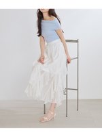 【フレイ アイディー/FRAY I.D】のレーストリムランダムティアードスカート 大人の最旬トレンドファッション＆コーディネート founy(ファウニー) ファッション Fashion レディースファッション Fashion for Women スカート Skirts ティアードスカート Tiered Skirts エレガント 上品 Elegant コンパクト Compact, Small Size スマート Smart, Elegant ティアードスカート Tiered Skirt, Flounced Skirt トリミング Trimming, Decorative Edge フェミニン Feminine, Girly フリル Frill, Ruffle ランダム Random, Irregular レース Lace, Lace Fabric ロング Long, Long-Length おすすめ Recommended / Our Picks |ID:prp329100004981693