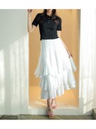 【スナイデル/SNIDEL】のボリュームティアードスカート 大人の最旬トレンドファッション＆コーディネート founy(ファウニー) ファッション Fashion レディースファッション Fashion for Women スカート Skirts ティアードスカート Tiered Skirts アシンメトリー Asymmetrical Style ウェーブ Wavy Pattern ストレート Straight, Straight Cut スマート Smart, Elegant ティアード Tiered, Tiered Style プリーツ Pleats, Pleated ロング Long, Long-Length おすすめ Recommended / Our Picks 旅行 Travel thumbnail WHT[001]|ID: prp329100004981695 ipo3291000000037323710