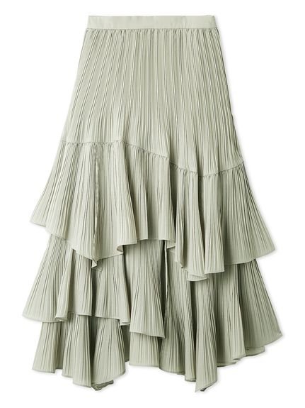 【スナイデル/SNIDEL】のボリュームティアードスカート インテリア・キッズ・メンズ・レディースファッション・服の通販 founy(ファウニー) 　ファッション　Fashion　レディースファッション　Fashion for Women　スカート　Skirts　ティアードスカート　Tiered Skirts　アシンメトリー　Asymmetrical Style　ウェーブ　Wavy Pattern　ストレート　Straight, Straight Cut　スマート　Smart, Elegant　ティアード　Tiered, Tiered Style　プリーツ　Pleats, Pleated　ロング　Long, Long-Length　おすすめ　Recommended / Our Picks　旅行　Travel　KKI[026]|ID: prp329100004981695 ipo3291000000037323711