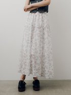 【リリーブラウン/Lily Brown】のフラワーボリュームシアースカート 大人の最旬トレンドファッション＆コーディネート founy(ファウニー) ファッション Fashion レディースファッション Fashion for Women スカート Skirts オーガンジー Organza Fabric シアー Sheer, See-Through セットアップ Set-Up, Coordinated Outfit フェミニン Feminine, Girly フレア Flare, Flared thumbnail WHT[001]|ID: prp329100004981697 ipo3291000000037323718
