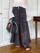 【リリーブラウン/Lily Brown】のフラワーボリュームシアースカート 大人の最旬トレンドファッション＆コーディネート founy(ファウニー) ファッション Fashion レディースファッション Fashion for Women スカート Skirts オーガンジー Organza Fabric シアー Sheer, See-Through セットアップ Set-Up, Coordinated Outfit フェミニン Feminine, Girly フレア Flare, Flared thumbnail BLK[009]|ID: prp329100004981697 ipo3291000000037323719
