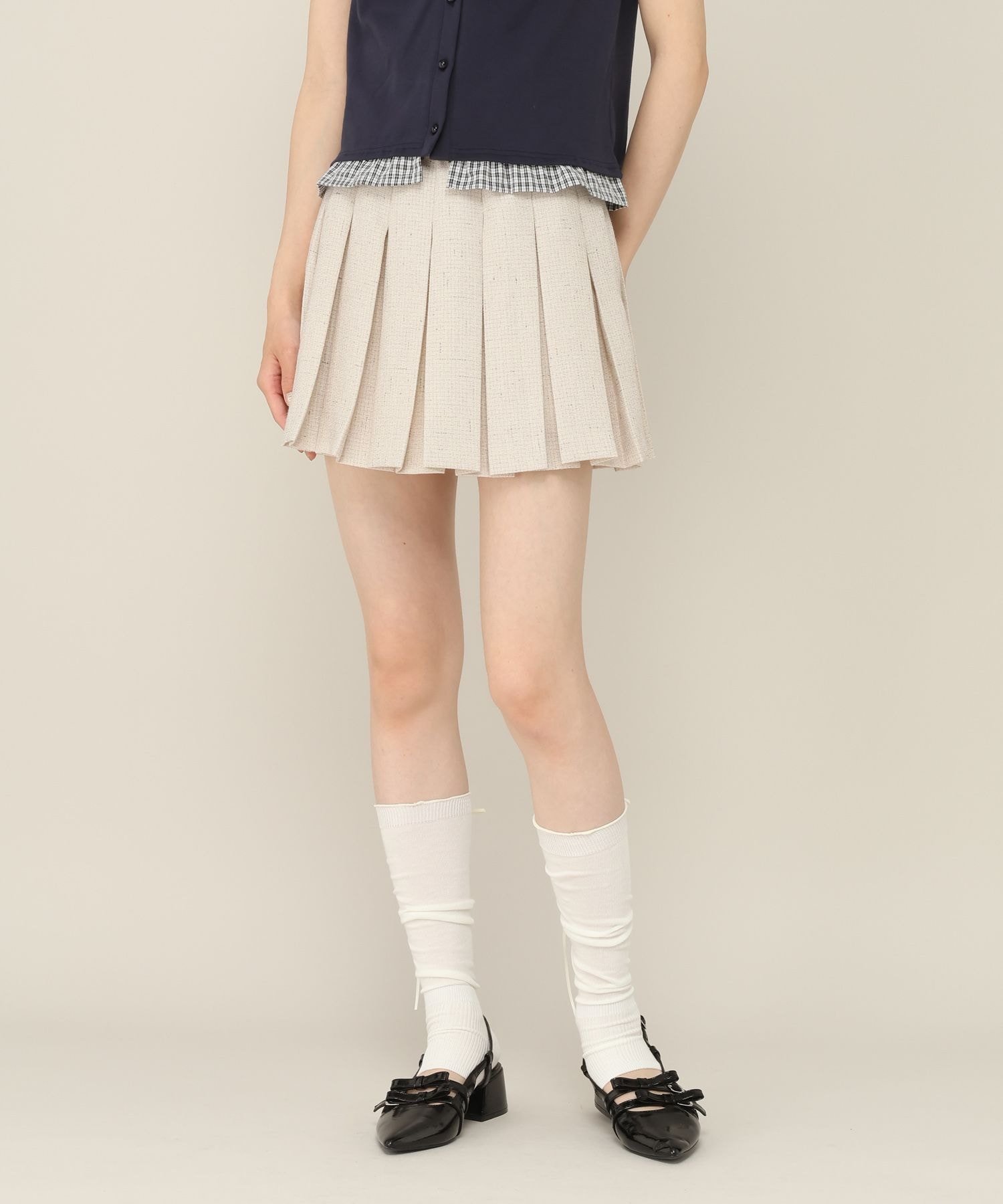 【ヘザー/Heather】のベルト付きアソートプリーツミニスカート インテリア・キッズ・メンズ・レディースファッション・服の通販 founy(ファウニー) 　ファッション　Fashion　レディースファッション　Fashion for Women　スカート　Skirts　ミニスカート　Mini Skirts　ベルト&ウエストマーク　Belts & Waist Accessories　プリーツ　Pleats, Pleated　ミニスカート　Mini Skirt, Short Skirt　【新色】アイボリーツイード|ID: prp329100004981703 ipo3291000000037323741