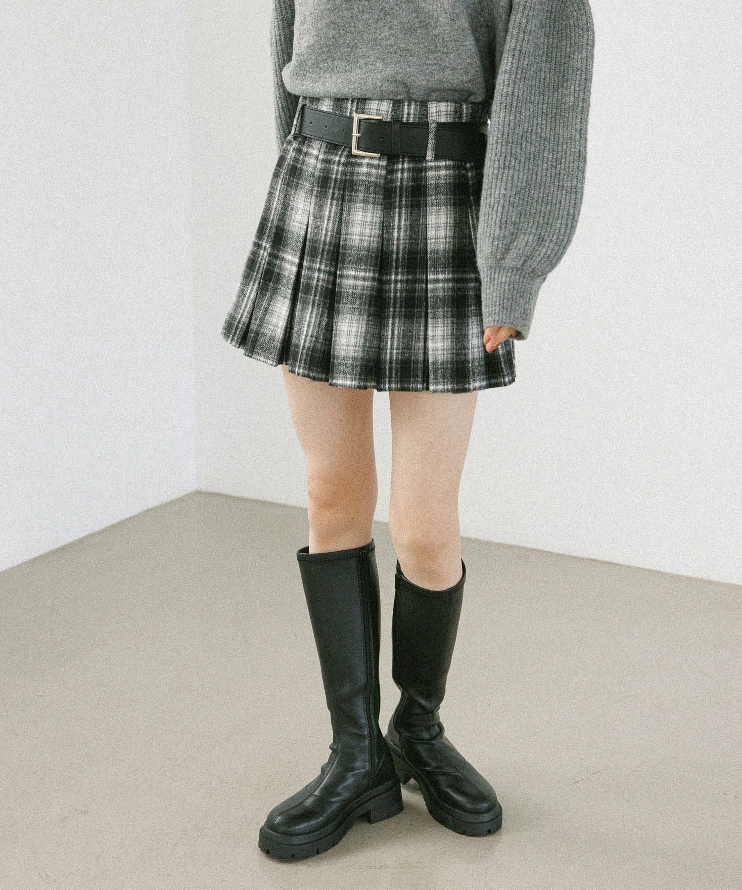 【ヘザー/Heather】のベルト付きアソートプリーツミニスカート インテリア・キッズ・メンズ・レディースファッション・服の通販 founy(ファウニー) 　ファッション　Fashion　レディースファッション　Fashion for Women　スカート　Skirts　ミニスカート　Mini Skirts　ベルト&ウエストマーク　Belts & Waist Accessories　プリーツ　Pleats, Pleated　ミニスカート　Mini Skirt, Short Skirt　ブラックチェック|ID: prp329100004981703 ipo3291000000037323743