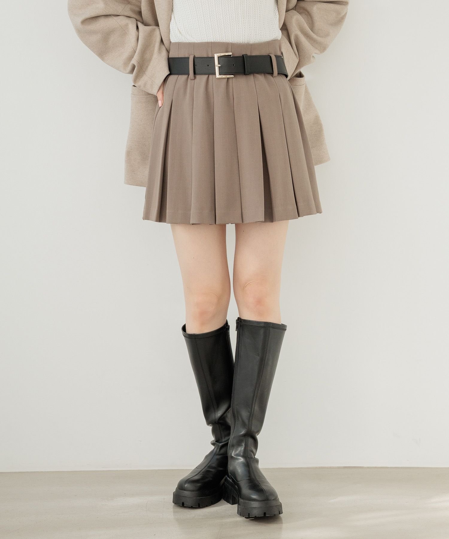 【ヘザー/Heather】のベルト付きアソートプリーツミニスカート インテリア・キッズ・メンズ・レディースファッション・服の通販 founy(ファウニー) 　ファッション　Fashion　レディースファッション　Fashion for Women　スカート　Skirts　ミニスカート　Mini Skirts　ベルト&ウエストマーク　Belts & Waist Accessories　プリーツ　Pleats, Pleated　ミニスカート　Mini Skirt, Short Skirt　【新色】ベージュTR|ID: prp329100004981703 ipo3291000000037323745