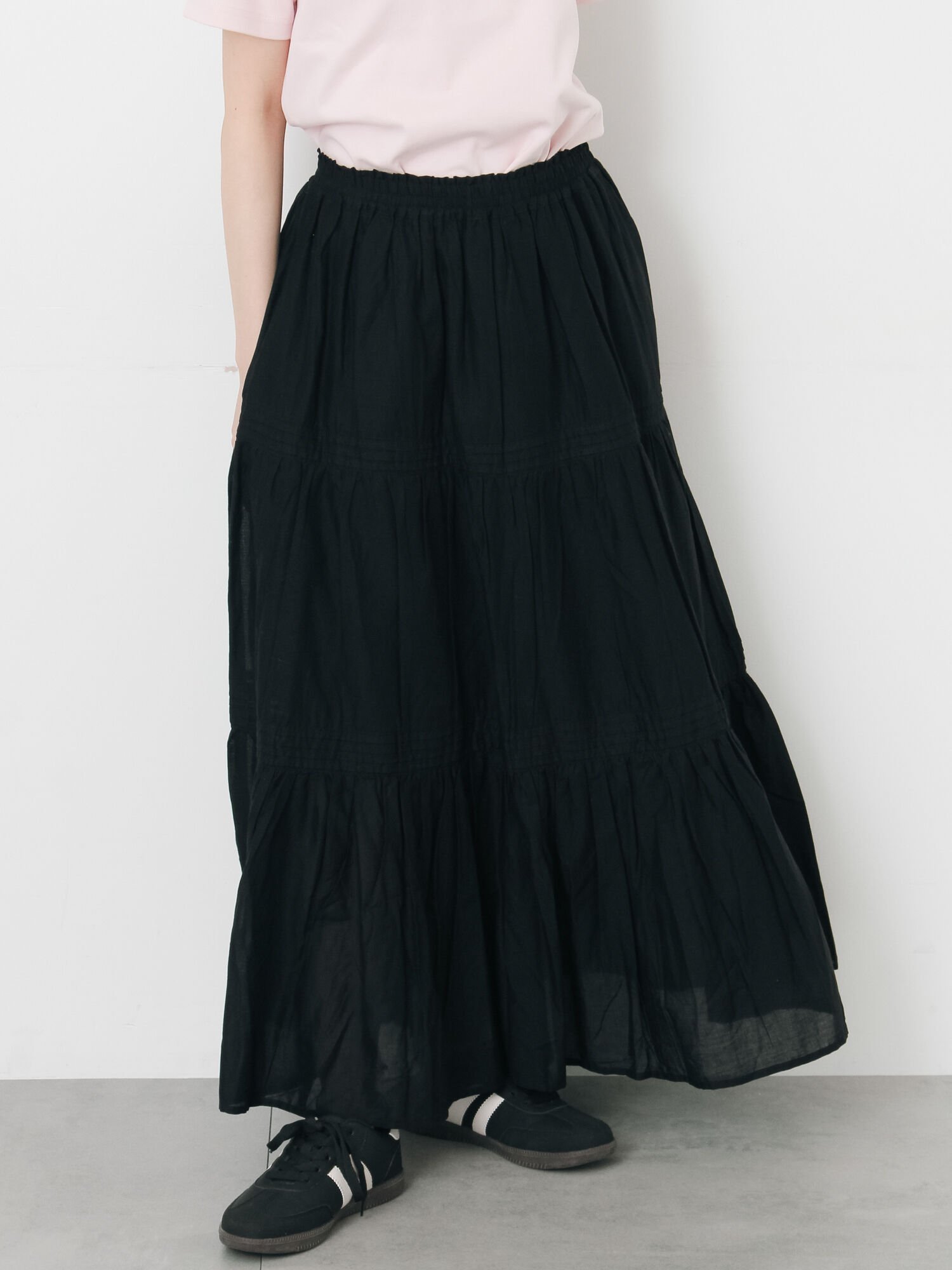 【サマンサモスモス/Samansa Mos2】のインドボイルギャザースカート インテリア・キッズ・メンズ・レディースファッション・服の通販 founy(ファウニー) 　ファッション　Fashion　レディースファッション　Fashion for Women　スカート　Skirts　おすすめ　Recommended / Our Picks　インド　Indian Textile　ギャザー　Gathered, Ruffled　コンパクト　Compact, Small Size　バランス　Balance, Style Balance　リラックス　Relax, Relaxed Fit　ブラック|ID: prp329100004981708 ipo3291000000037323765