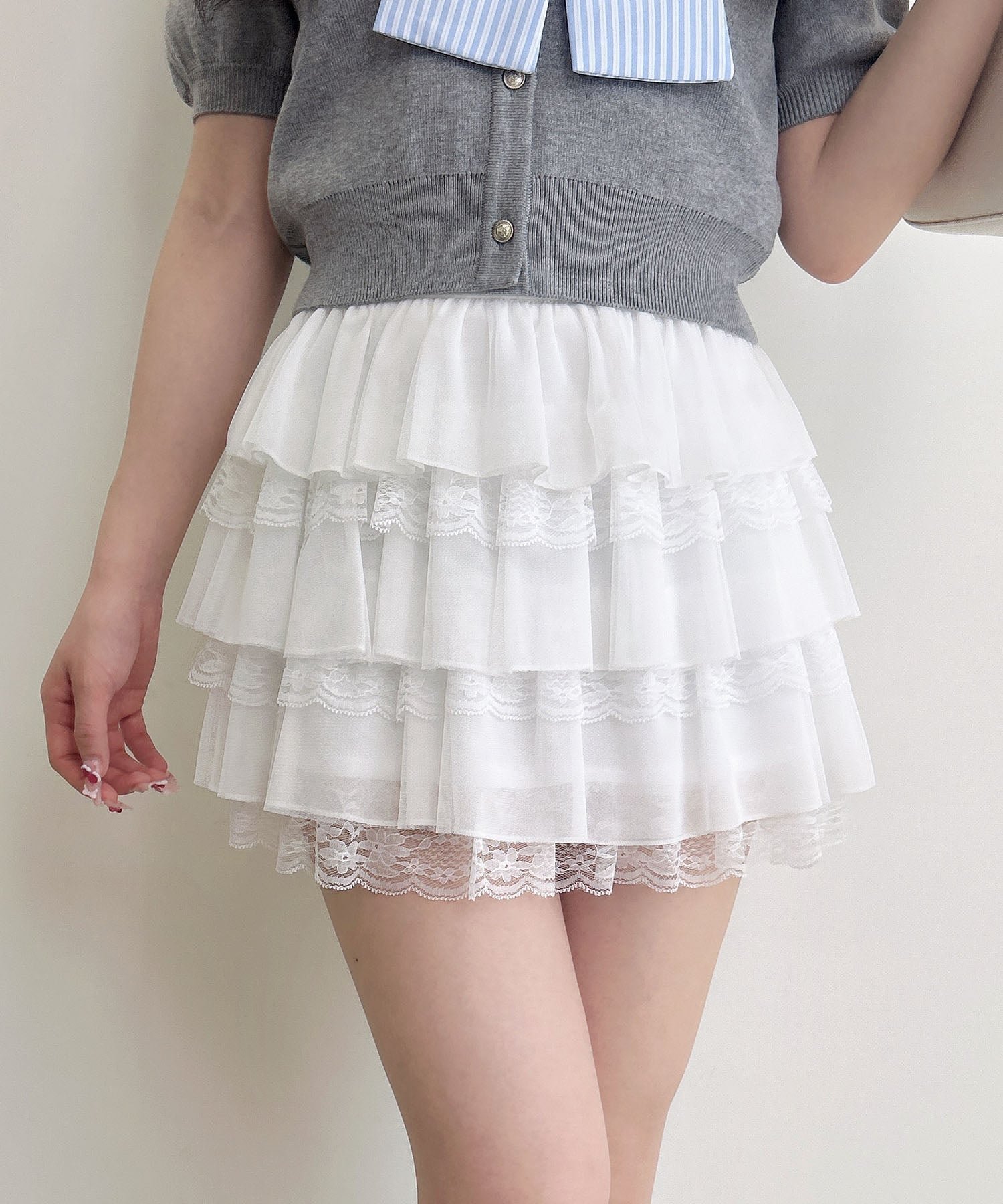 【イング/INGNI】のINGNI/チュールレースフリルスカパン インテリア・キッズ・メンズ・レディースファッション・服の通販 founy(ファウニー) 　ファッション　Fashion　レディースファッション　Fashion for Women　スマホ　Smartphone, Mobile Device　チュール　Tulip, Tulip Motif　ドット　Polka Dot, Dot Pattern　フィット　Fit, Slim Fit　フリル　Frill, Ruffle　レース　Lace, Lace Fabric　オフホワイト|ID: prp329100004981718 ipo3291000000037323828