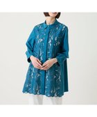 【ヒロコビス/HIROKO BIS】のフラワー刺繍コットンロングシャツ ブルー|ID: prp329100004981745 ipo3291000000037323938