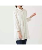 【ヒロコビス/HIROKO BIS】のフラワー刺繍コットンロングシャツ ホワイト|ID: prp329100004981745 ipo3291000000037323939