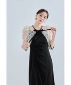 【ビーフラット/bflat】のレースボレロドレープドレス 2点セット キャミワンピース 結婚式 成人式 二次会 ブラック|ID: prp329100004981756 ipo3291000000037323975