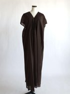 【ラシュッド/LASUD】のシアーシルキーローンワンピース 大人の最旬トレンドファッション＆コーディネート founy(ファウニー) ファッション Fashion レディースファッション Fashion for Women ワンピース Dresses インナー Innerwear エアリー Airy Texture ギャザー Gathered, Ruffled シアー Sheer, See-Through スリーブ Sleeve, Long Sleeve / Short Sleeve フレア Flare, Flared フレンチ French, French Style リラックス Relax, Relaxed Fit 夏 Summer エレガント 上品 Elegant thumbnail ダークブラウン|ID: prp329100004981791 ipo3291000000037324098