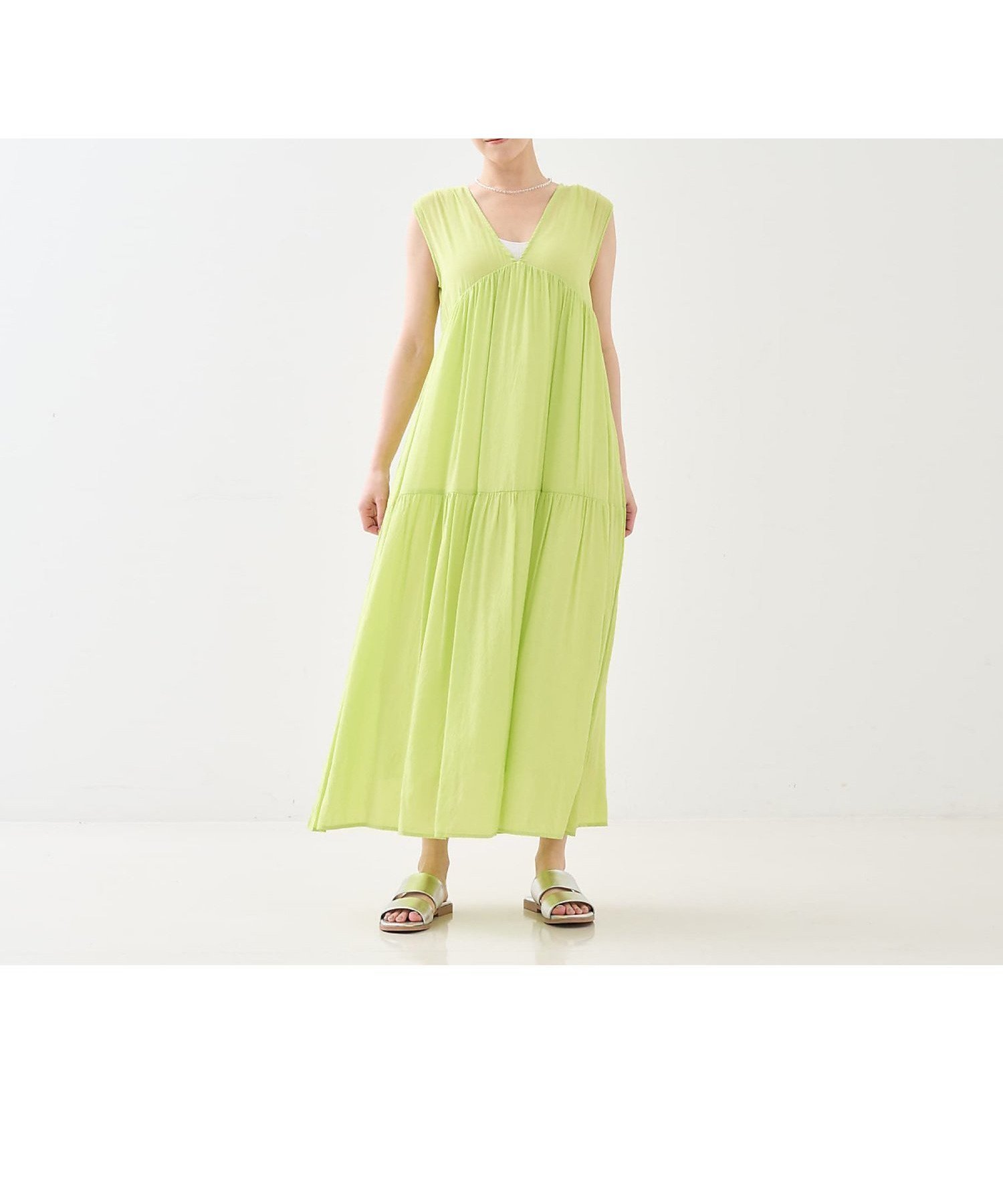 【コレックス/collex】の【WEB限定】シアーメランジワンピース インテリア・キッズ・メンズ・レディースファッション・服の通販 founy(ファウニー) 　ファッション　Fashion　レディースファッション　Fashion for Women　ワンピース　Dresses　アクセサリー　Fashion Accessories　カーディガン　Cardigan, Knitwear　シアー　Sheer, See-Through　ジャケット　Jacket, Outerwear　タンク　Tank Top, Sleeveless Top　ティアードワンピース　Tiered Dress, Flared Dress　デニム　Denim, Jeans Material　夏　Summer　ライム|ID: prp329100004981829 ipo3291000000037324228