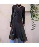 【ルージュヴィフラクレ/Rouge vif la cle】のシアーラメチュールキャミワンピース 大人の最旬トレンドファッション＆コーディネート founy(ファウニー) ファッション Fashion レディースファッション Fashion for Women ワンピース Dresses キャミソールワンピース Camisole Dresses アクセサリー Fashion Accessories エアリー Airy Texture カーディガン Cardigan, Knitwear キャミソール Camisole, Spaghetti Strap Top シアー Sheer, See-Through ジャケット Jacket, Outerwear タートルネック Turtleneck, High Neck チュール Tulip, Tulip Motif フェミニン Feminine, Girly A/W・秋冬 Autumn/Winter thumbnail ブラック|ID: prp329100004981841 ipo3291000000037324272