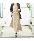 【ルージュヴィフラクレ/Rouge vif la cle】のアシメドレープキャミワンピース 大人の最旬トレンドファッション＆コーディネート founy(ファウニー) ファッション Fashion レディースファッション Fashion for Women ワンピース Dresses キャミソールワンピース Camisole Dresses アシンメトリー Asymmetrical Style キャミワンピース Cami Dress, Slip Dress スリット Slit, Slit Detail トレンド Trend, Trending Now ブラウジング Blouson Silhouette, Cinched Waist エレガント 上品 Elegant 夏 Summer 春 Spring S/S・春夏 SS, Spring/Summer, Warm Season thumbnail ベージュ|ID: prp329100004981847 ipo3291000000037324289