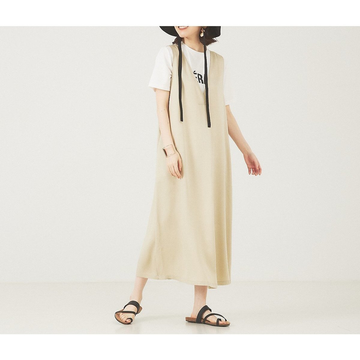 【アバハウスマヴィ/abahouse mavie】の【大人のいちまんワンピ】2WAYジャンパースカート インテリア・キッズ・メンズ・レディースファッション・服の通販 founy(ファウニー) 　ファッション　Fashion　レディースファッション　Fashion for Women　スカート　Skirts　ツイル　Twist, Twisted Detail　エレガント 上品　Elegant　定番　Standard, Basic Item　ベージュ|ID: prp329100004981886 ipo3291000000037324410