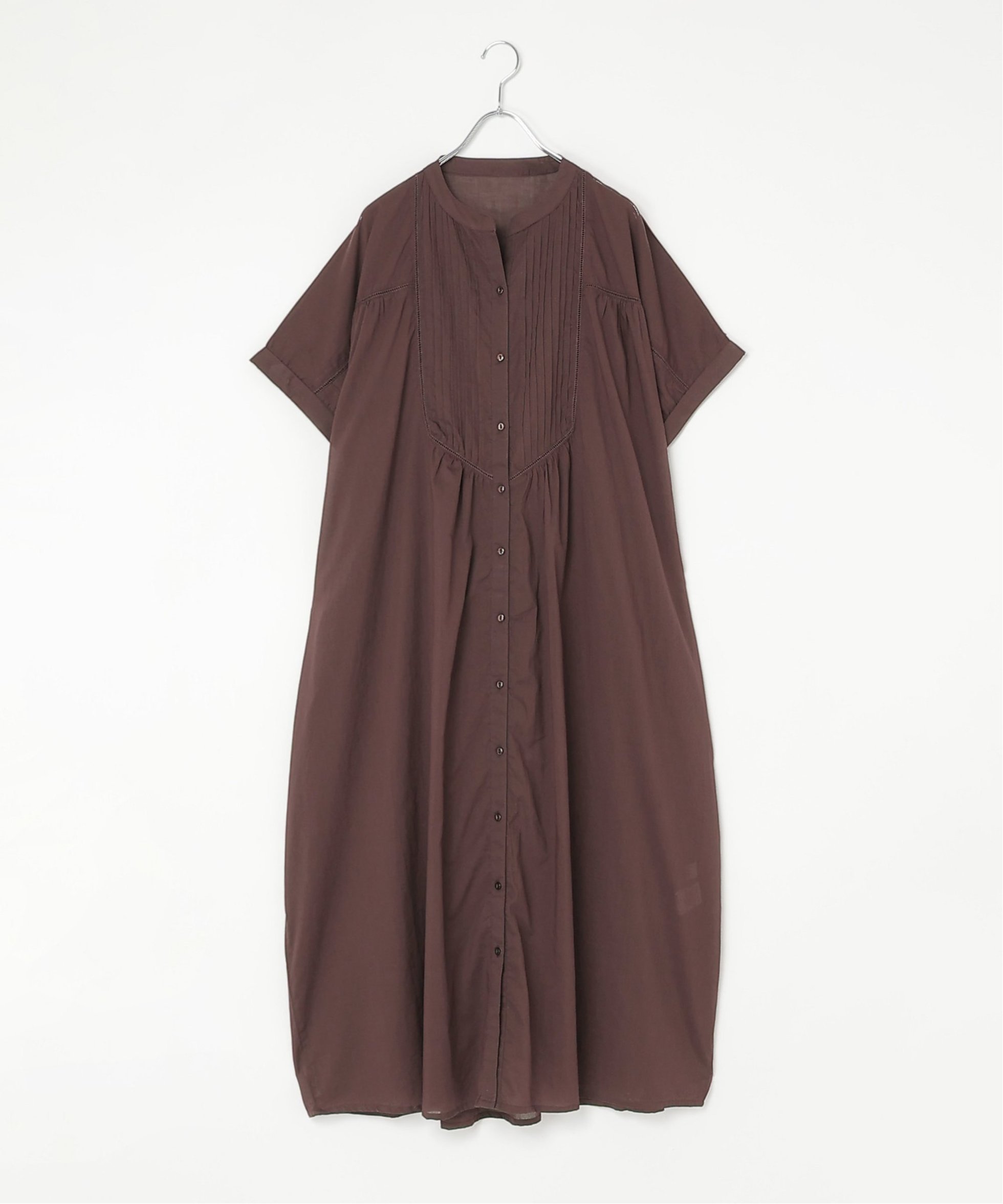 【ノッチ/notch】の【notch. by KR 】ヨークピンタックワンピース インテリア・キッズ・メンズ・レディースファッション・服の通販 founy(ファウニー) 　ファッション　Fashion　レディースファッション　Fashion for Women　ワンピース　Dresses　インド　Indian Textile　コラボ　Collaboration, Collab　サンダル　Sandals, Summer Shoes　デニム　Denim, Jeans Material　人気　Popular, Best Seller　フラット　Flat, Flat Shoes　フロント　Front, Front Design　マキシ　Maxi, Full Length　レース　Lace, Lace Fabric　おすすめ　Recommended / Our Picks　夏　Summer　ブラウン|ID: prp329100004981920 ipo3291000000037324534