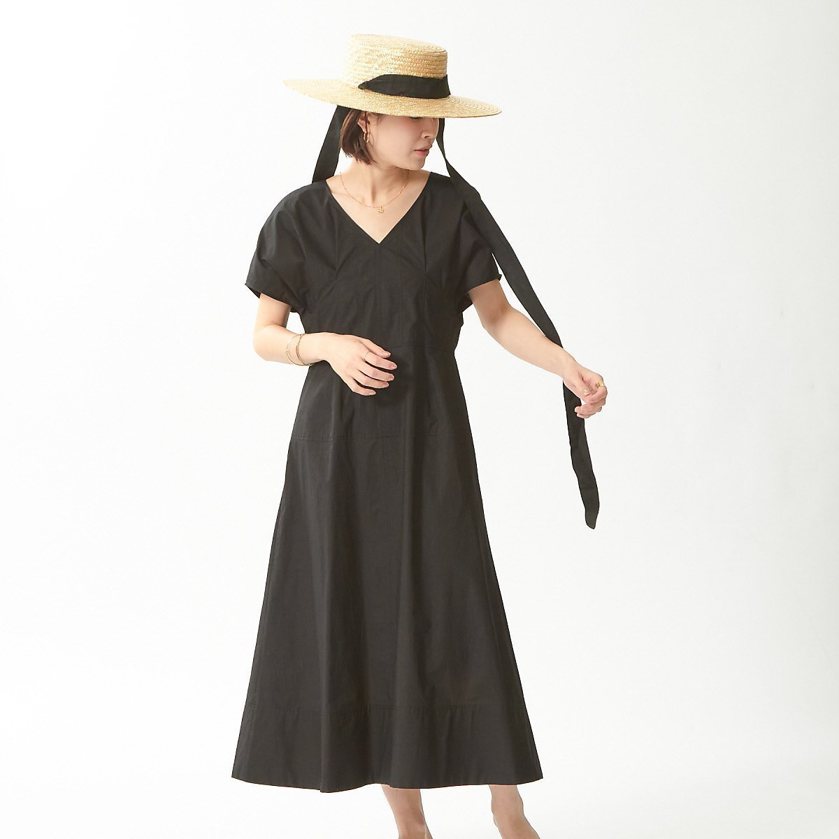 【ルージュヴィフラクレ/Rouge vif la cle】のタイプライタータックワンピース インテリア・キッズ・メンズ・レディースファッション・服の通販 founy(ファウニー) 　ファッション　Fashion　レディースファッション　Fashion for Women　ワンピース　Dresses　おすすめ　Recommended / Our Picks　サンダル　Sandals, Summer Shoes　スニーカー　Sneakers, Trainers　フォルム　Silhouette, Form　フレア　Flare, Flared　リボン　Ribbon, Bow　ビジネス 仕事 通勤　Business / Work / Commuting　ブラック|ID: prp329100004981932 ipo3291000000037324585