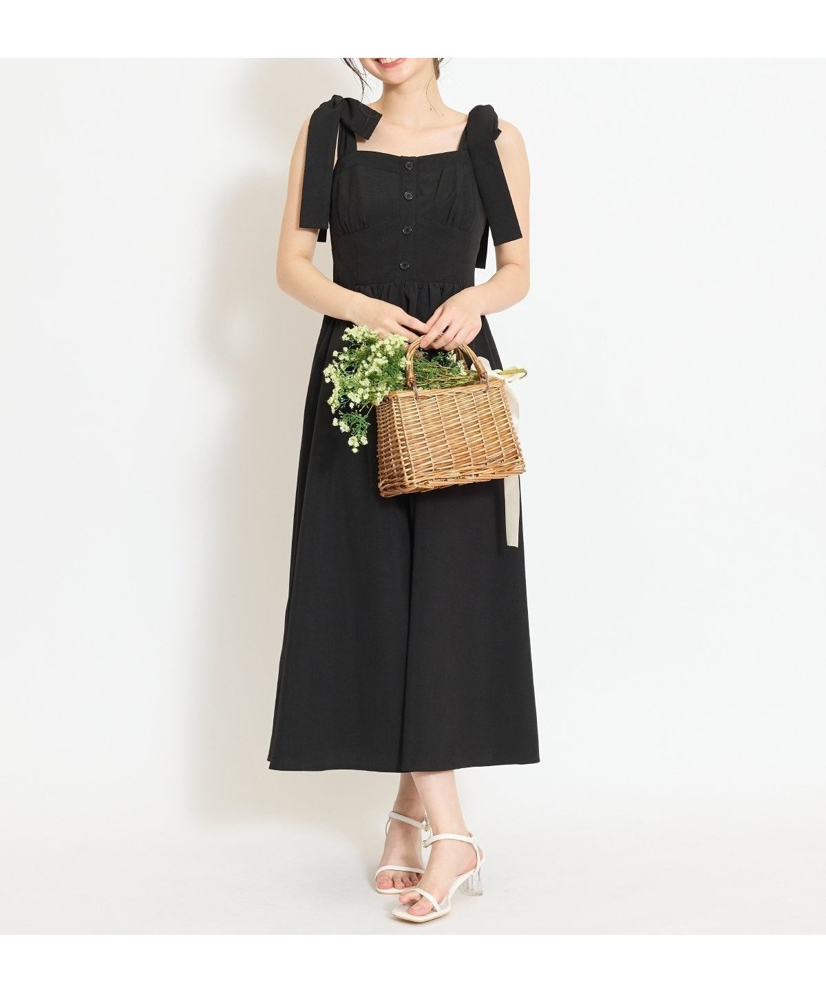 【ウィルセレクション/WILLSELECTION】の【GW SPECIAL PRICE】リボンショルダーギャザーワンピース インテリア・キッズ・メンズ・レディースファッション・服の通販 founy(ファウニー) 　ファッション　Fashion　レディースファッション　Fashion for Women　ワンピース　Dresses　カーディガン　Cardigan, Knitwear　ギャザー　Gathered, Ruffled　シャーリング　Shirring, Ruched　ショルダー　Shoulder, Shoulder Strap　シンプル　Simple, Minimal　ジャケット　Jacket, Outerwear　チェック　Check, Plaid, Tartan　フィット　Fit, Slim Fit　フェミニン　Feminine, Girly　フロント　Front, Front Design　リボン　Ribbon, Bow　リラックス　Relax, Relaxed Fit　ロング　Long, Long-Length　エレガント 上品　Elegant　ブラック|ID: prp329100004981937 ipo3291000000037324605