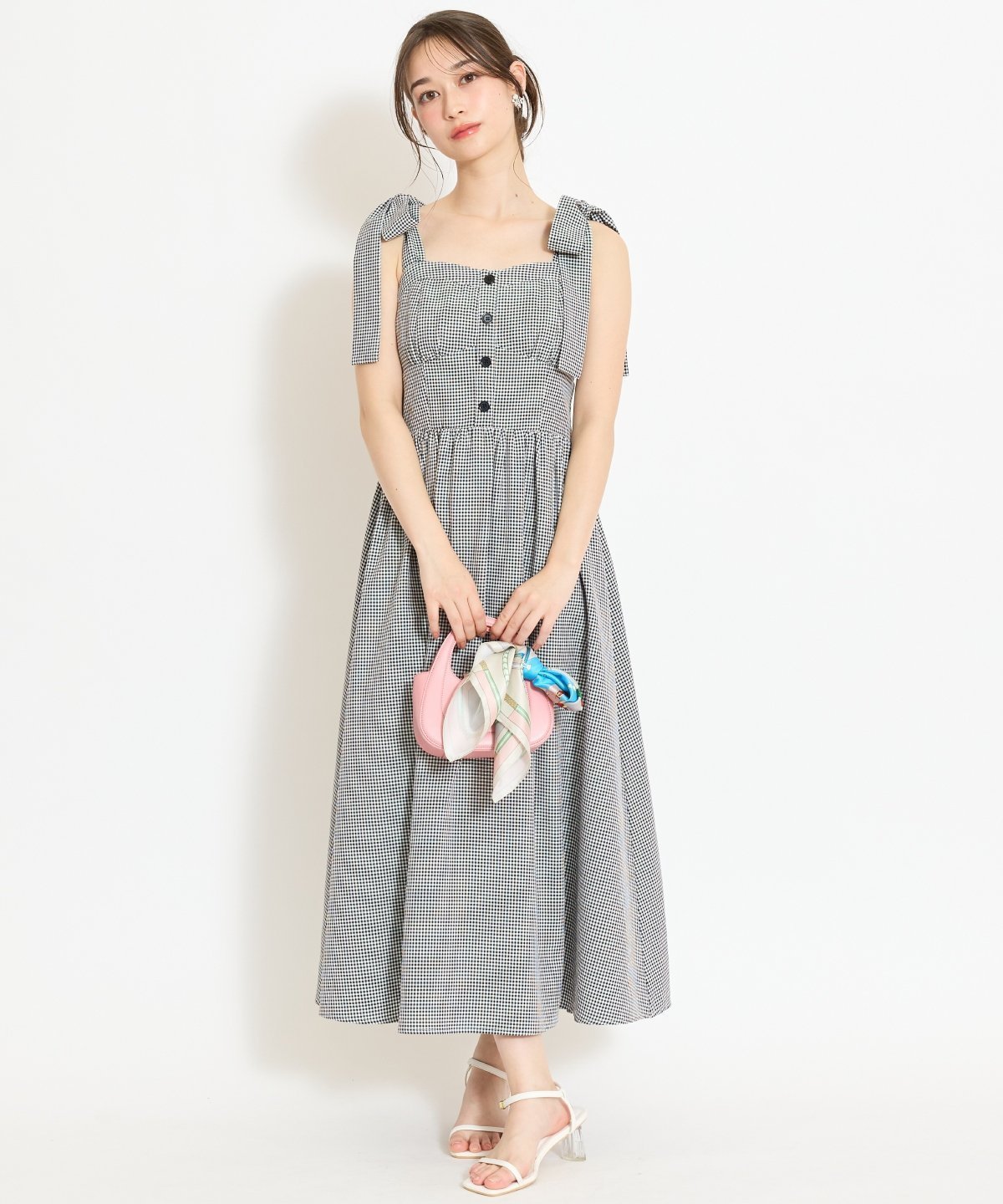 【ウィルセレクション/WILLSELECTION】の【GW SPECIAL PRICE】リボンショルダーギャザーワンピース インテリア・キッズ・メンズ・レディースファッション・服の通販 founy(ファウニー) 　ファッション　Fashion　レディースファッション　Fashion for Women　ワンピース　Dresses　カーディガン　Cardigan, Knitwear　ギャザー　Gathered, Ruffled　シャーリング　Shirring, Ruched　ショルダー　Shoulder, Shoulder Strap　シンプル　Simple, Minimal　ジャケット　Jacket, Outerwear　チェック　Check, Plaid, Tartan　フィット　Fit, Slim Fit　フェミニン　Feminine, Girly　フロント　Front, Front Design　リボン　Ribbon, Bow　リラックス　Relax, Relaxed Fit　ロング　Long, Long-Length　エレガント 上品　Elegant　黒系チェック|ID: prp329100004981937 ipo3291000000037324606