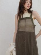 【ラシュッド/LASUD】のBicolor mesh onpiece 大人の最旬トレンドファッション＆コーディネート founy(ファウニー) ファッション Fashion レディースファッション Fashion for Women おすすめ Recommended / Our Picks インナー Innerwear キャミソール Camisole, Spaghetti Strap Top タンク Tank Top, Sleeveless Top メッシュ Mesh, Net Fabric thumbnail カーキ|ID: prp329100004981950 ipo3291000000037324662
