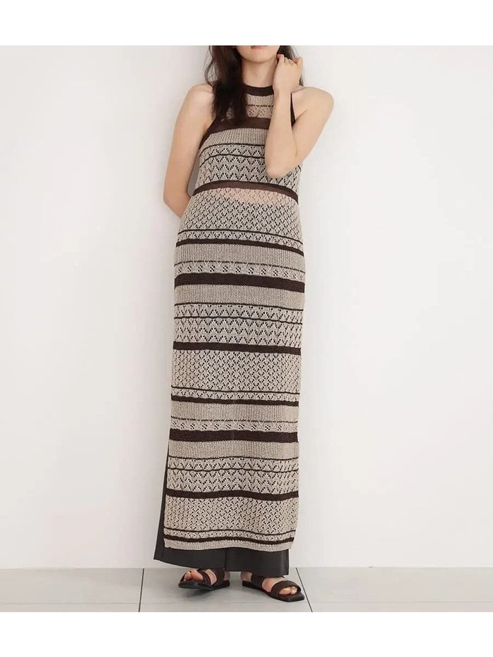 【ラシュッド/LASUD】のStriped mesh knit onepiece インテリア・キッズ・メンズ・レディースファッション・服の通販 founy(ファウニー) https://founy.com/ ファッション Fashion レディースファッション Fashion for Women トップス・カットソー Cut & Sew Tops ニット Knit Tops & Sweaters キャミソール Camisole, Spaghetti Strap Top スリット Slit, Slit Detail タンク Tank Top, Sleeveless Top デニム Denim, Jeans Material ノースリーブ Sleeveless, No-Sleeve ボトム Bottoms, Lower Wear ボーダー Border, Stripe メッシュ Mesh, Net Fabric 夏 Summer |ID: prp329100004981955 ipo3291000000037324677