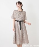 【レリアン/LEILIAN】の幾何学柄フレアワンピース【Leilian WHITE LABEL】 大人の最旬トレンドファッション＆コーディネート founy(ファウニー) ファッション Fashion レディースファッション Fashion for Women ワンピース Dresses ウォッシャブル Machine Washable エレガント 上品 Elegant スリーブ Sleeve, Long Sleeve / Short Sleeve トレンド Trend, Trending Now フレア Flare, Flared ベーシック Basic, Essential ポケット Pocket, Pocket Detail モダン Modern, Contemporary リボン Ribbon, Bow リラックス Relax, Relaxed Fit 夏 Summer thumbnail キャメル|ID: prp329100004981966 ipo3291000000037324711