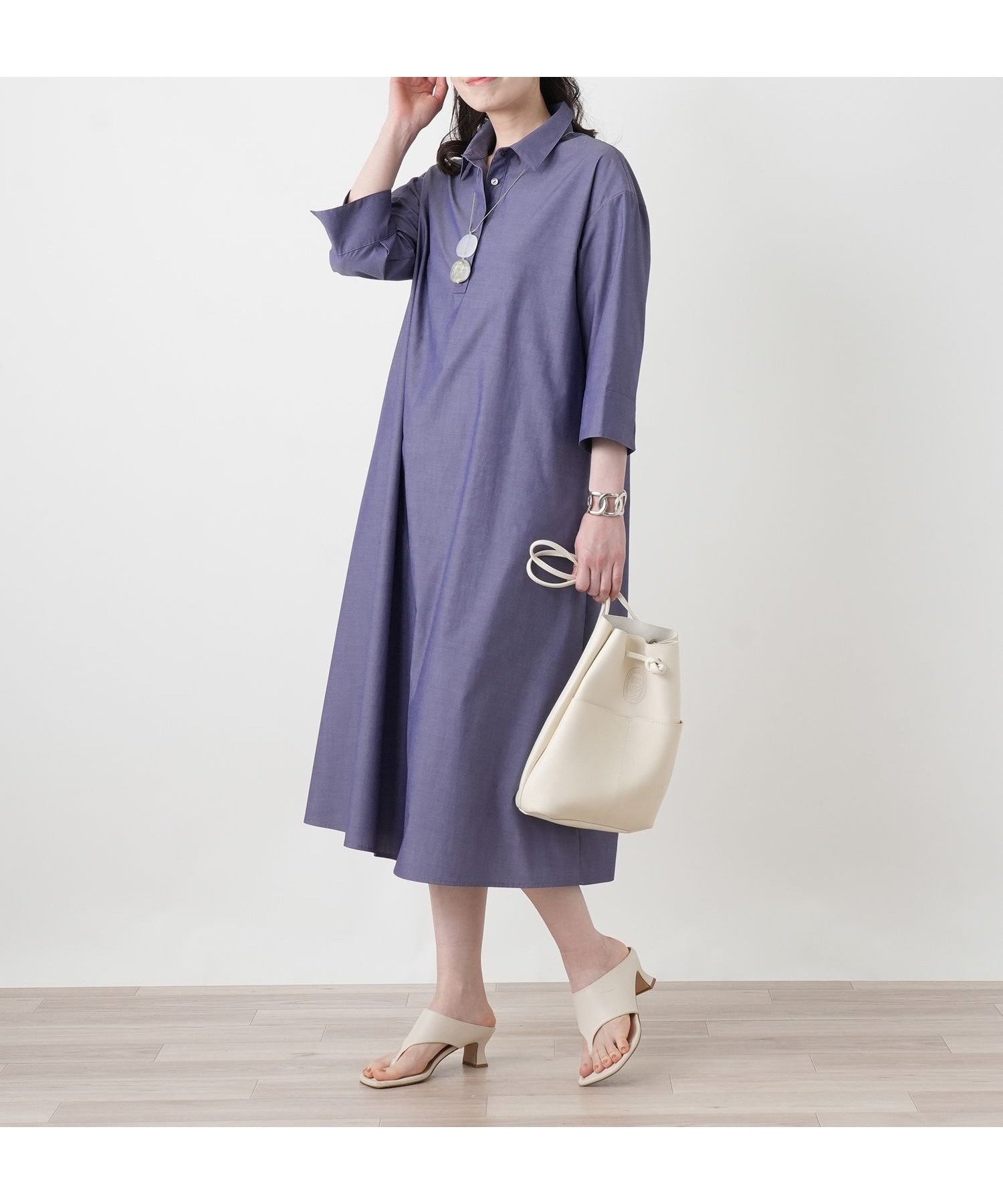 【レリアン/LEILIAN】の比翼七分袖シャツワンピース 大人の最旬トレンドファッション＆コーディネート founy(ファウニー) 　ファッション　Fashion　レディースファッション　Fashion for Women　ワンピース　Dresses　シャツワンピース / 1枚で着映えコーデ　Shirt Dresses　ウォッシャブル　Machine Washable　ギャザー　Gathered, Ruffled　フロント　Front, Front Design　ポケット　Pocket, Pocket Detail　ヨーク　Yoke, Yoke Design　エレガント 上品　Elegant　夏　Summer　 other-1|ID: prp329100004981968 ipo3291000000037324715