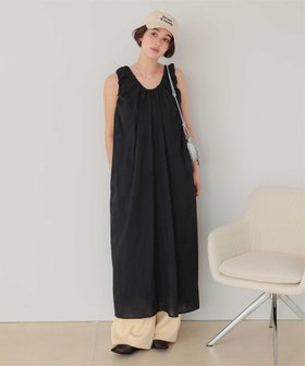 【ティティベイト/titivate】の刺繍ギャザーノースリーブワンピース オールインワン ギャザー すっきり 美シルエット 大人の最旬トレンドファッション＆コーディネート founy(ファウニー) ファッション Fashion レディースファッション Fashion for Women ワンピース Dresses オールインワン・ワンピース Dresses and Jumpsuits アクセサリー Fashion Accessories ギャザー Gathered, Ruffled ネップ Nepp, Slub Yarn |ID:prp329100004981980
