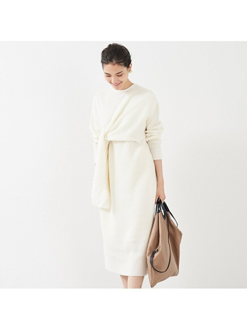 【カリテ/qualite】のブークレーリブニットワンピース 大人の最旬トレンドファッション＆コーディネート founy(ファウニー) 　ファッション　Fashion　レディースファッション　Fashion for Women　ワンピース　Dresses　ニットワンピース　Knit Dresses　カーディガン　Cardigan, Knitwear　シューズ　Shoes, Footwear　トレンド　Trend, Trending Now　フロント　Front, Front Design　ボックス　Boxy, Box Shape　春　Spring　 other-1|ID: prp329100004981986 ipo3291000000037324773