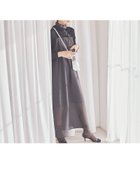 【ルージュヴィフラクレ/Rouge vif la cle】の【BELLE ROBE】シアーリボンワンピース 大人の最旬トレンドファッション＆コーディネート founy(ファウニー) ファッション Fashion レディースファッション Fashion for Women ワンピース Dresses おすすめ Recommended / Our Picks カットソー Cut and Sewn Top シアー Sheer, See-Through ショール Shawl, Wrap ジャケット Jacket, Outerwear ストレート Straight, Straight Cut ドレス Dress, One-Piece フィット Fit, Slim Fit フォーマル Formal, Dressy マキシ Maxi, Full Length ループ Loop, Loop Knit 結婚式 Wedding thumbnail ブラック|ID: prp329100004981995 ipo3291000000037324796