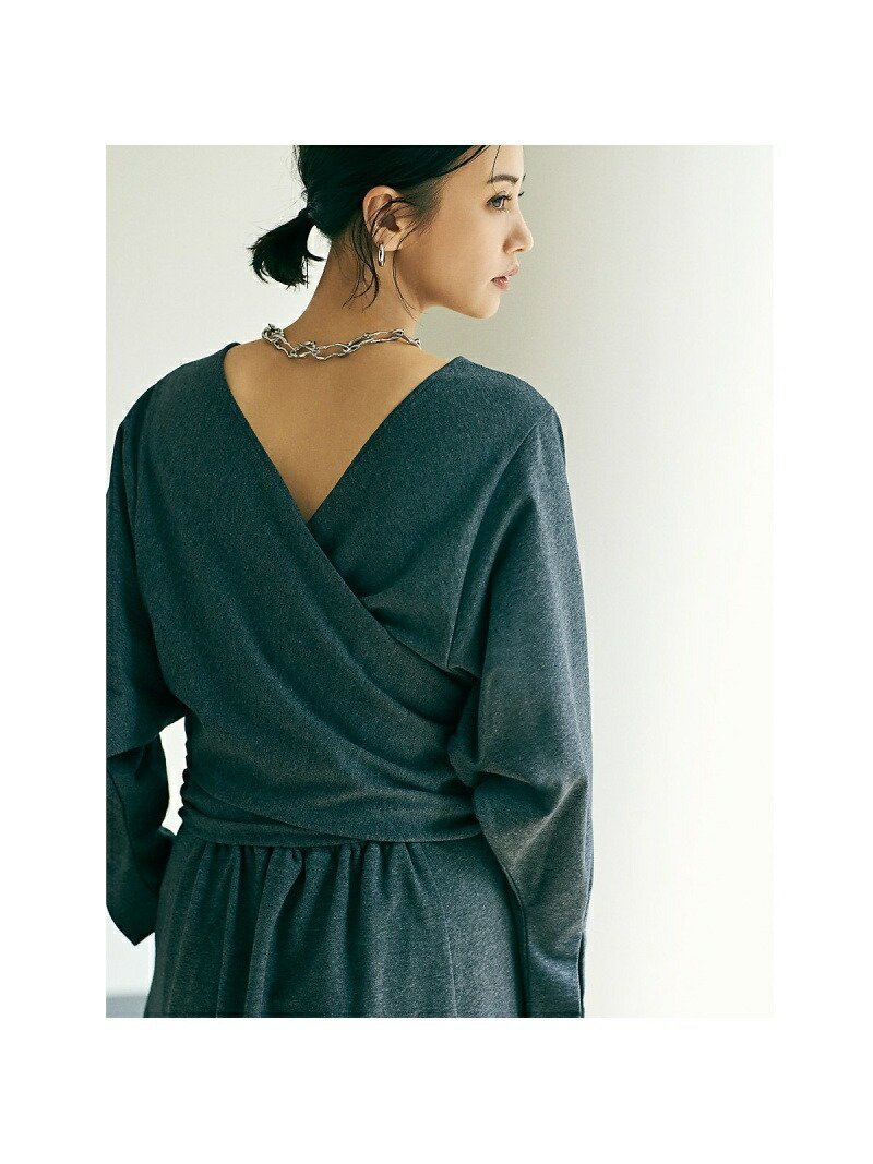 【カリテ/qualite】の【鳳山えり*qualite】2WAYバックリボンワンピース インテリア・キッズ・メンズ・レディースファッション・服の通販 founy(ファウニー) 　ファッション　Fashion　レディースファッション　Fashion for Women　ワンピース　Dresses　春　Spring　秋　Autumn　キャミソール　Camisole, Spaghetti Strap Top　ジャケット　Jacket, Outerwear　スリット　Slit, Slit Detail　雑誌　Magazine, Fashion Magazine　タートルネック　Turtleneck, High Neck　チェック　Check, Plaid, Tartan　バランス　Balance, Style Balance　フィット　Fit, Slim Fit　フレア　Flare, Flared　リボン　Ribbon, Bow　おすすめ　Recommended / Our Picks　入学式　Entrance Ceremony　卒業式　Graduation Ceremony　チャコールグレー|ID: prp329100004981998 ipo3291000000037324804