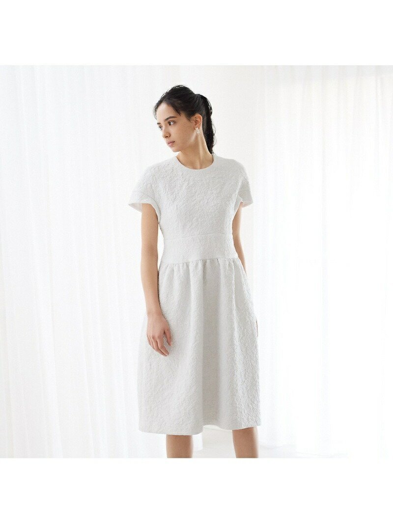 【ルージュヴィフラクレ/Rouge vif la cle】の【BELLE ROBE】ふくれジャガードワンピース インテリア・キッズ・メンズ・レディースファッション・服の通販 founy(ファウニー) 　ファッション　Fashion　レディースファッション　Fashion for Women　ワンピース　Dresses　おすすめ　Recommended / Our Picks　ジュエリー　Jewelry, Accessories　パーティ　Party, Party Style　フェミニン　Feminine, Girly　フォルム　Silhouette, Form　フォーマル　Formal, Dressy　結婚式　Wedding　ホワイト|ID: prp329100004982000 ipo3291000000037324812