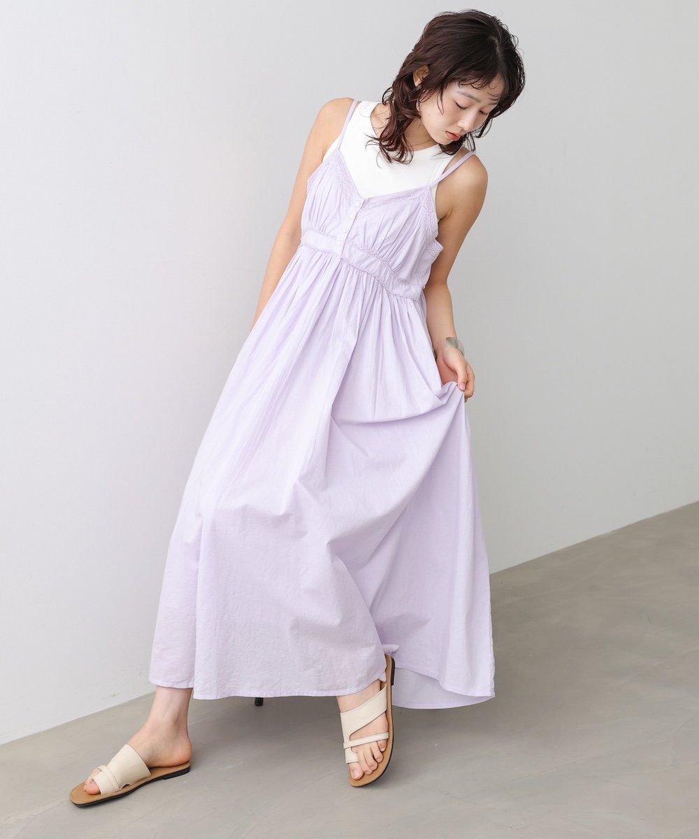 【バブ ブージュルード/Bab Bou Jeloud】の【選べるサイズ展開】レース切り替えフレアキャミワンピース インテリア・キッズ・メンズ・レディースファッション・服の通販 founy(ファウニー) 　ファッション　Fashion　レディースファッション　Fashion for Women　ワンピース　Dresses　キャミソールワンピース　Camisole Dresses　インド　Indian Textile　インナー　Innerwear　オリエンタル　Oriental Pattern　サンダル　Sandals, Summer Shoes　シンプル　Simple, Minimal　スカラップ　Scallop, Scalloped Edge　スニーカー　Sneakers, Trainers　スマート　Smart, Elegant　タンク　Tank Top, Sleeveless Top　ダウン　Down, Puffer　トレンド　Trend, Trending Now　フレア　Flare, Flared　フロント　Front, Front Design　リラックス　Relax, Relaxed Fit　レース　Lace, Lace Fabric　再入荷　Restock / Back in Stock　おすすめ　Recommended / Our Picks　夏　Summer　PURPLE|ID: prp329100004982003 ipo3291000000037324824