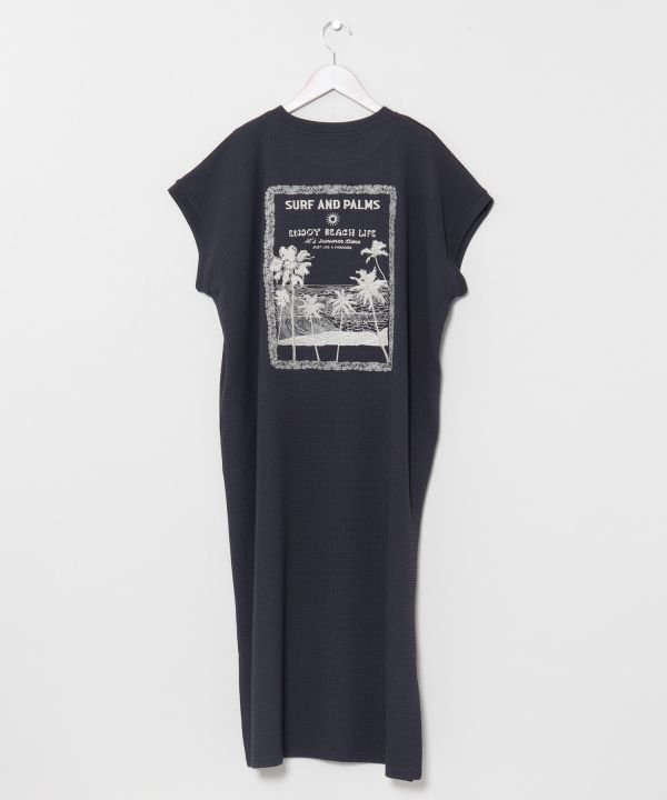 【アミナコレクション/Amina Collection】の【カヒコ】キカウアワンピース【SURF Palms】 インテリア・キッズ・メンズ・レディースファッション・服の通販 founy(ファウニー) 　ファッション　Fashion　レディースファッション　Fashion for Women　ワンピース　Dresses　ノースリーブ　Sleeveless, No-Sleeve　リゾート　Resort, Vacation Style　リラックス　Relax, Relaxed Fit　ワッフル　Waffle, Waffle Knit　ヴィンテージ　Vintage Style　チャコール|ID: prp329100004982009 ipo3291000000037324845