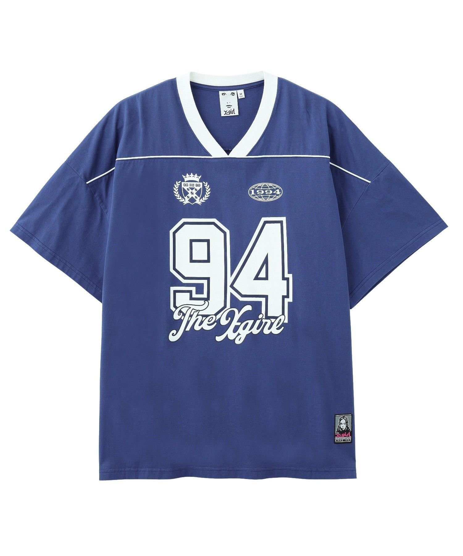 【エックスガール/X-girl】のFACE LABEL NUMBER BIG TEE DRESS インテリア・キッズ・メンズ・レディースファッション・服の通販 founy(ファウニー) 　ファッション　Fashion　レディースファッション　Fashion for Women　ワンピース　Dresses　フォーマル・パーティードレス・結婚式用ドレス　Elegant & Casual Dresses　春　Spring　ガーリー　Girly, Feminine Style　ショート　Short, Short Length　長袖　Long Sleeve, Full Sleeve　ビッグ　Big, Oversized　プリント　Print, Printed Pattern　ベーシック　Basic, Essential　半袖　Short Sleeve, Half Sleeve　ロング　Long, Long-Length　S/S・春夏　SS, Spring/Summer, Warm Season　おすすめ　Recommended / Our Picks　夏　Summer　BLUE|ID: prp329100004982021 ipo3291000000037324893