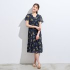 【ローズティアラ/Rose Tiara】のフラワープリントカシュクール風ワンピース 大人の最旬トレンドファッション＆コーディネート founy(ファウニー) ファッション Fashion レディースファッション Fashion for Women ワンピース Dresses カシュクール Wrap Design シンプル Simple, Minimal デコルテ Décolleté, Neckline フェミニン Feminine, Girly フリル Frill, Ruffle ポケット Pocket, Pocket Detail マキシ Maxi, Full Length リラックス Relax, Relaxed Fit エレガント 上品 Elegant thumbnail ダークブルー|ID: prp329100004982050 ipo3291000000037325000