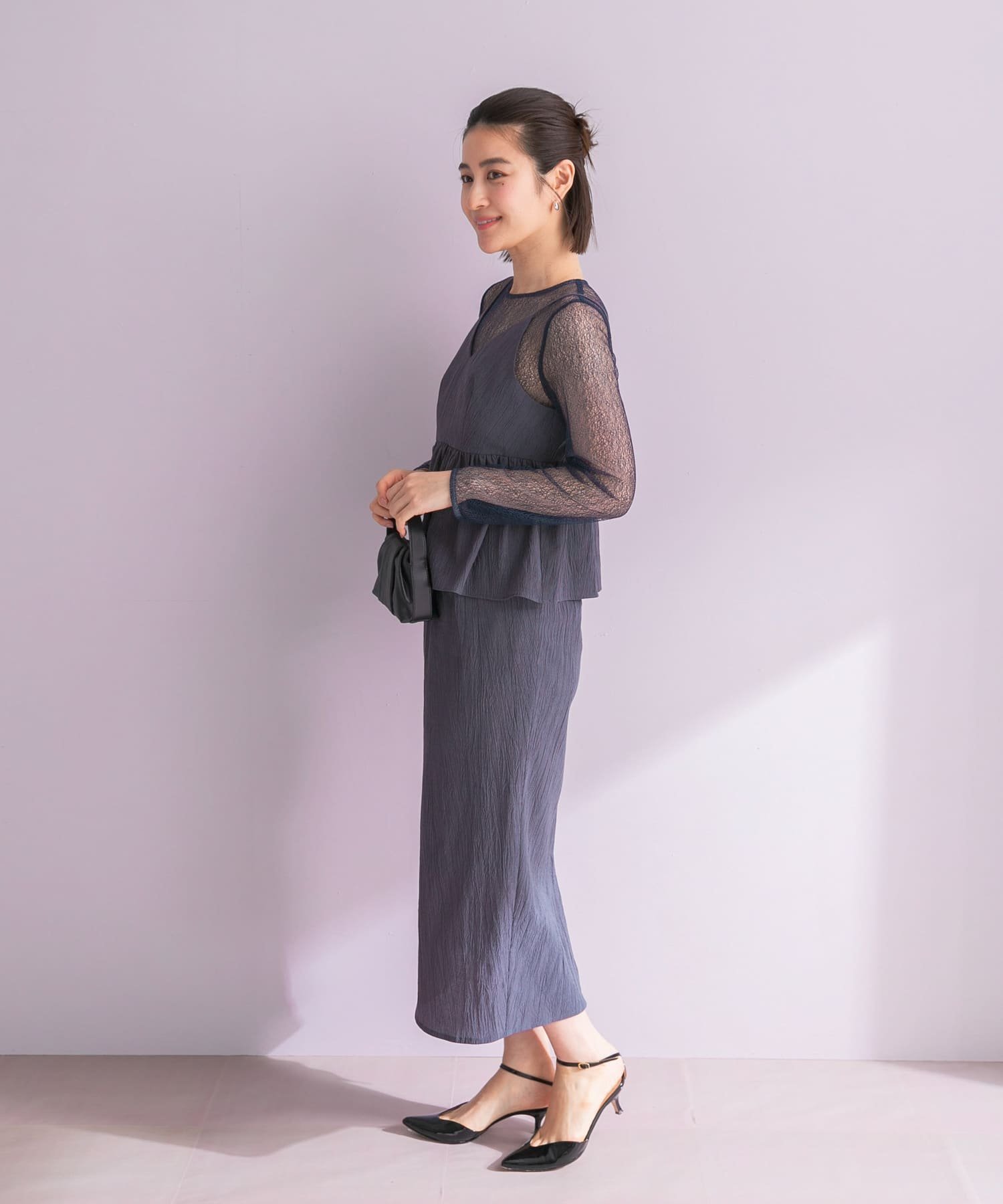 【アーバンリサーチ ロッソ/URBAN RESEARCH ROSSO】のkaene レイヤードペプラムドレス 大人の最旬トレンドファッション＆コーディネート founy(ファウニー) 　ファッション　Fashion　レディースファッション　Fashion for Women　ワンピース　Dresses　フォーマル・パーティードレス・結婚式用ドレス　Elegant & Casual Dresses　コレクション　Collection, Seasonal Line　シンプル　Simple, Minimal　デコルテ　Décolleté, Neckline　ドレス　Dress, One-Piece　バランス　Balance, Style Balance　フォーマル　Formal, Dressy　ペプラム　Peplum, Flared Hem　レース　Lace, Lace Fabric　S/S・春夏　SS, Spring/Summer, Warm Season　夏　Summer　エレガント 上品　Elegant　2026年　2026　2026春夏・S/S　Spring/Summer 2026 SS26　 other-1|ID: prp329100004982066 ipo3291000000037325050